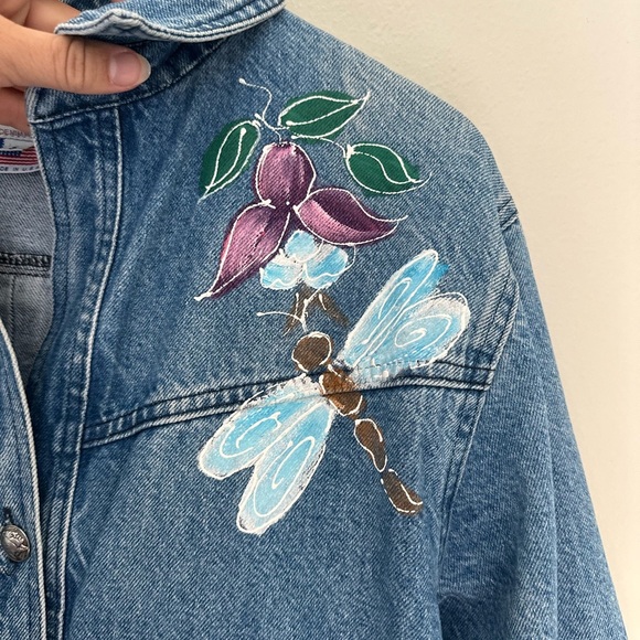 SUNDANCE Vintage Painted Longline Denim Jacket - Picture 3 of 9